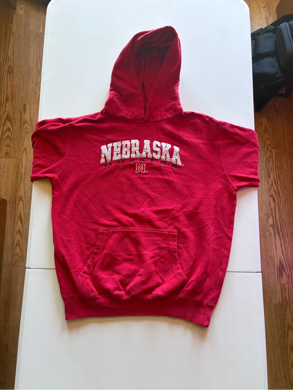 Varsity Red Nebraska Crewneck Hooded Sweatshirt